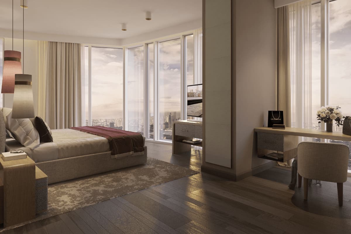 Another three-bedroom unit at Aurelia Residences, showcasing a spacious layout, premium finishes, and sophisticated modern interior design.