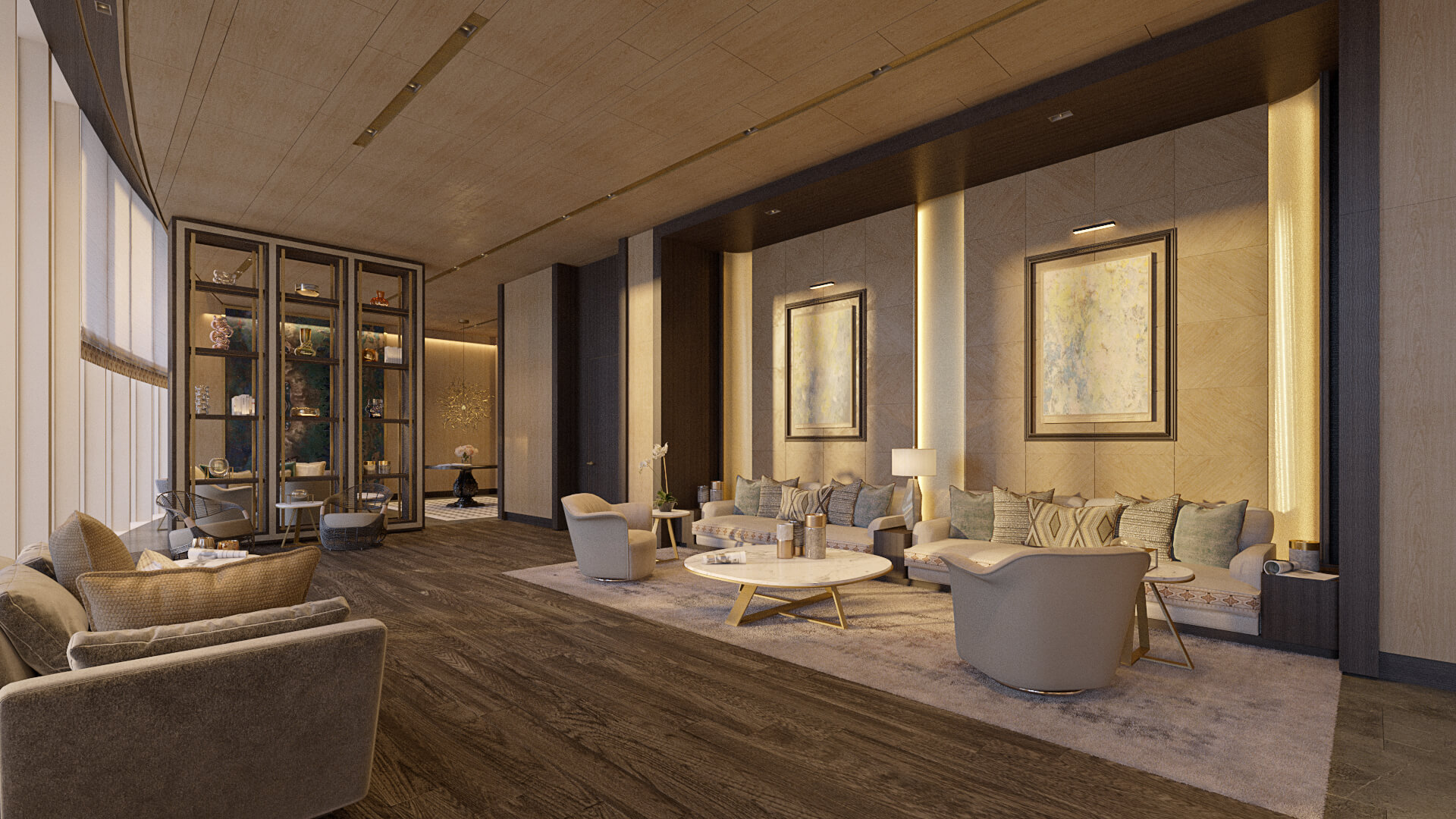 indoor lounge with chairs and sofa