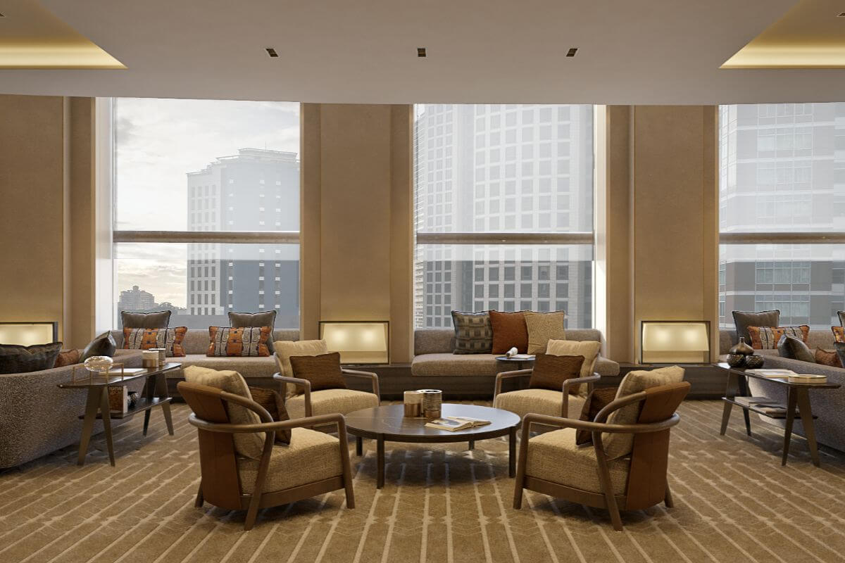 One of the amenities at Aurelia Residences featuring a luxurious lounge, designed with elegant interiors and a refined, comfortable ambiance for residents.