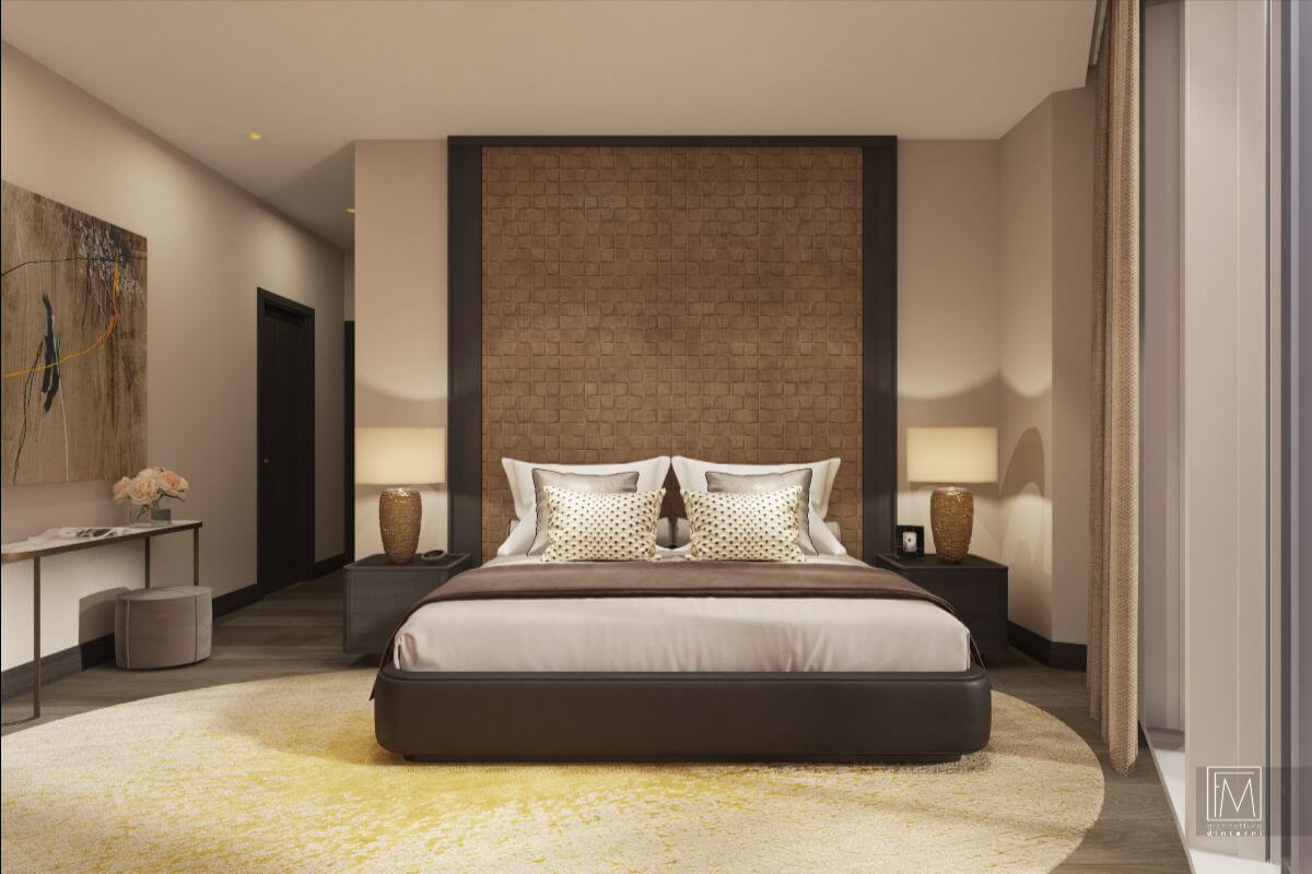 Elegant bedroom interior in a premium Fort Bonifacio condominium