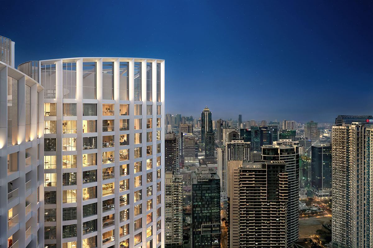 Night view of Aurelia Residences’ illuminated architecture against the Bonifacio Global City skyline